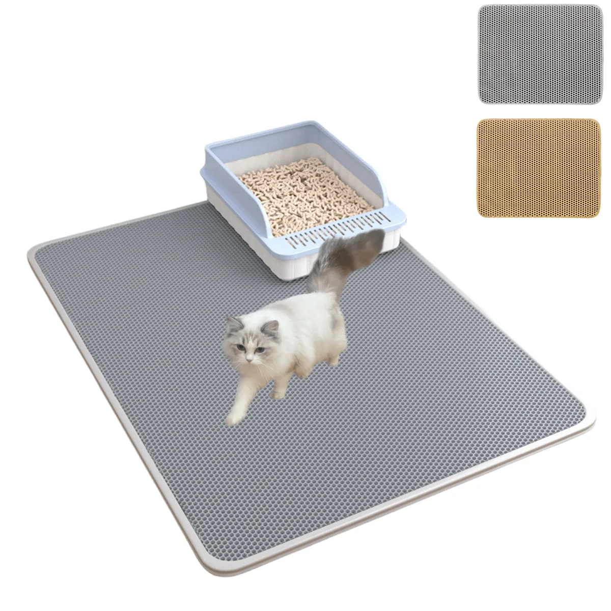 Cat Litter Mat.Wear Resistant Big Small double-layer，non-slip sand Waterproof Pet litter box mat， litter cat mat，Cat accessories