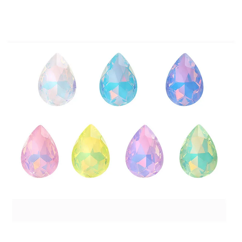 7x10/10x14/13x18mm Teardrop Mocha opal pointback rhinestones Crystal Jewelry Accessories for Crafting And Design