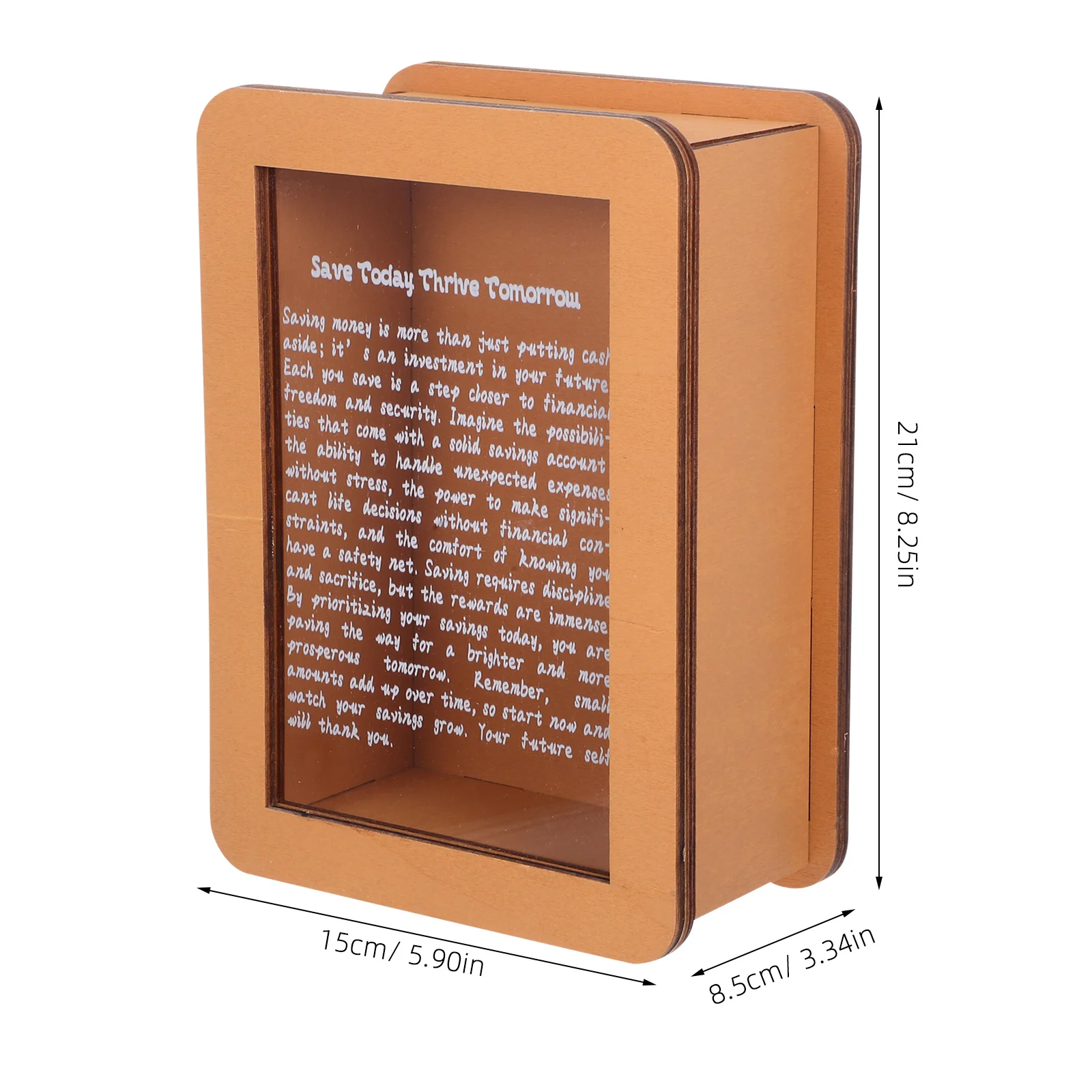 Caja de ahorros de madera, hucha de acrílico transparente, tarro de monedas motivacional para ahorrar dinero y gestión de dinero, tarro de ahorro de hucha
