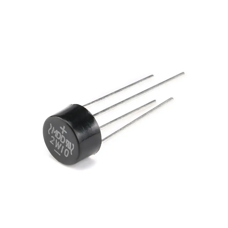 10PCS 2W10 2W08 2W06 2W04 DIP 4Pin 2A 1000V 1KV Diode Bridge Rectifier Circular