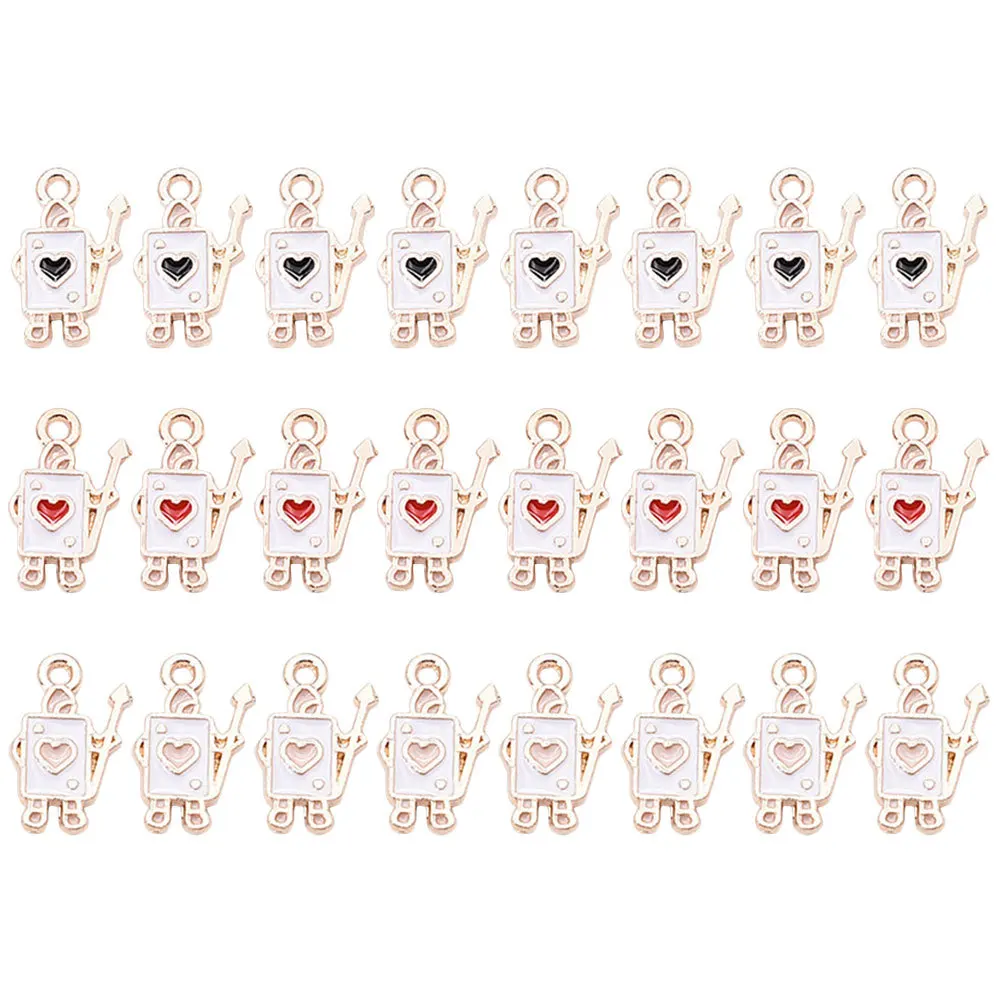

30Pcs Ear Hook Charms Poker Soldier Shaped DIY Pendants for Keychain Necklace Jewelry Making Supplies Alloy Decorative Hangings