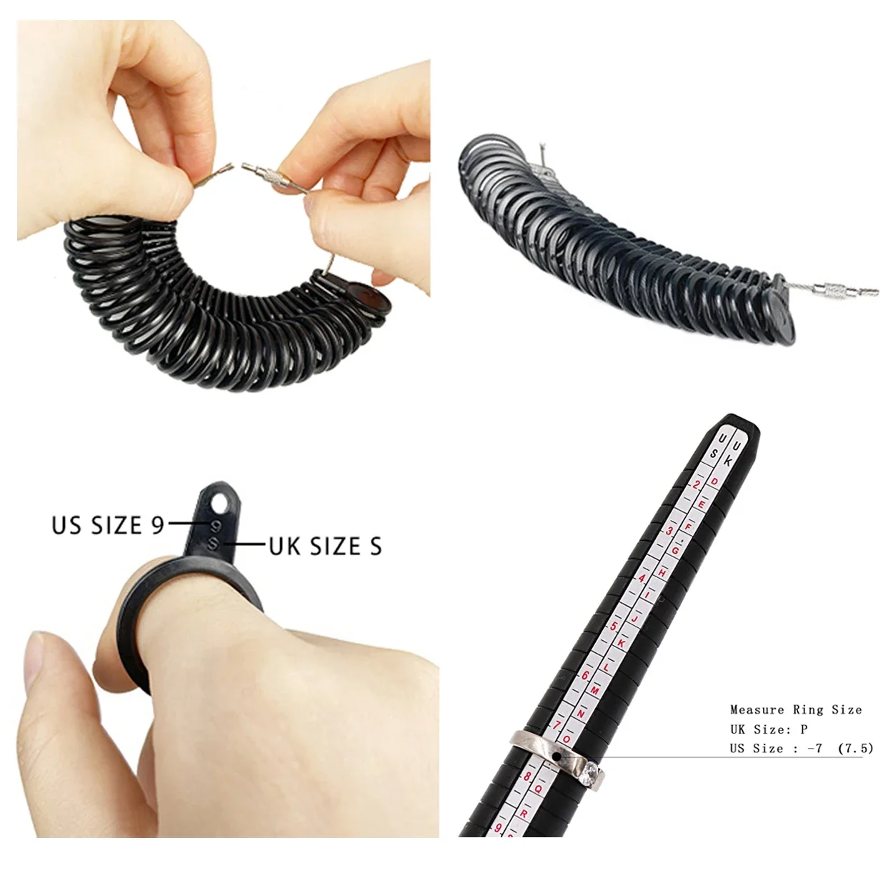Three Piece Set Jewelry Measuring Tools Set Professional Measuring Gauge Finger Ring Stick
