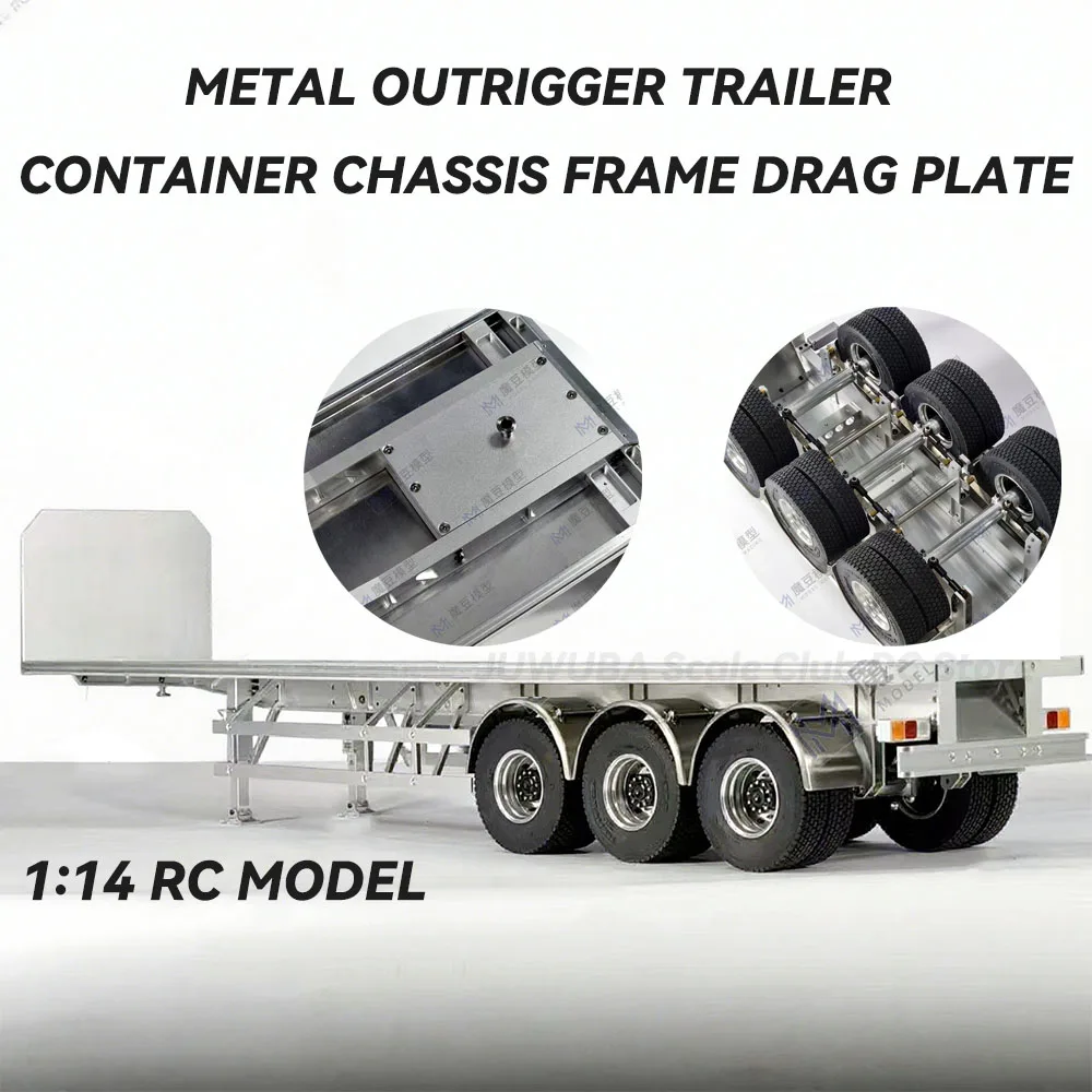 

Металлический выдвижной контейнер для прицепа, рама шасси, перетаскивающая пластина для 1:14 Tamiya RC грузовик, прицеп Scania Benz Volvo, детали игрушечного грузовика