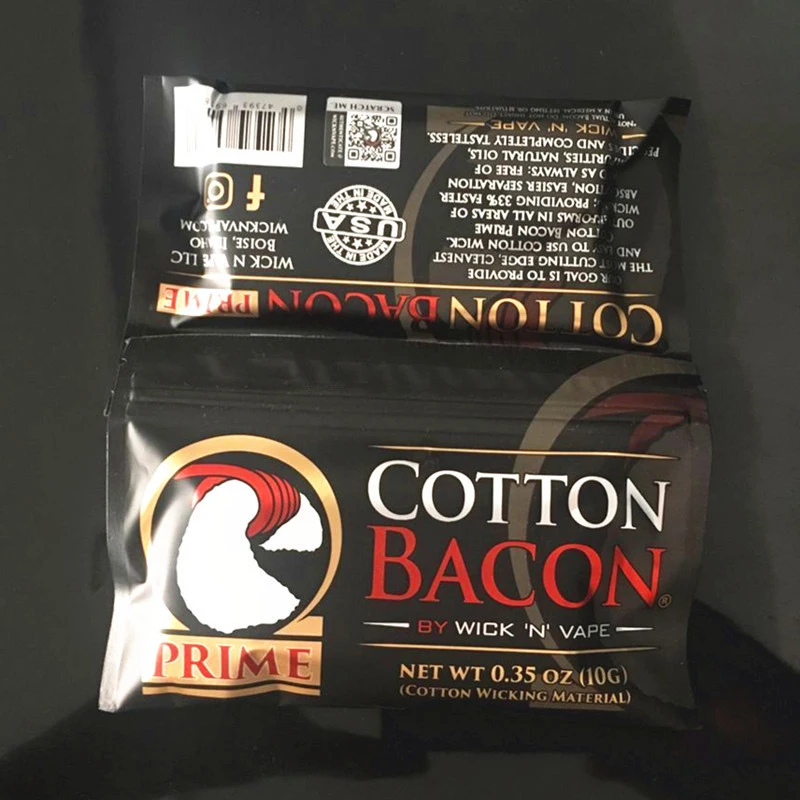 Bacon naturel en coton biologique 2.0, paquet de 10, pour profil Mesh RDA RTA, Kylin, Dead Rabbit, BSKR, Zeus X ; Portable de qualité supérieure.