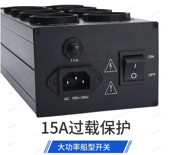 3000W 15A TP80 European Standard Power Filter 8-bit EU Power Purifier Socket Duplex 2-stage Filter