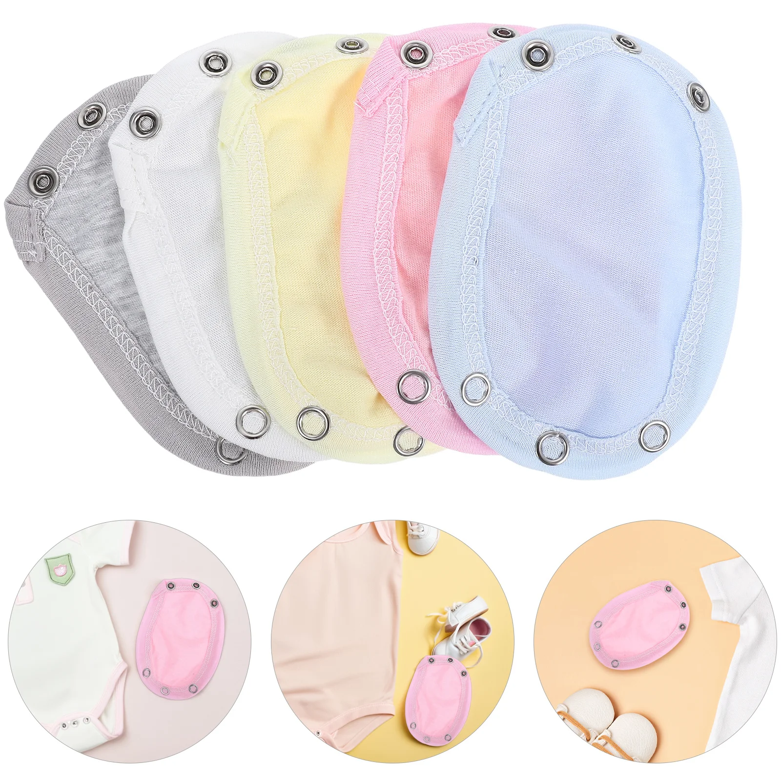 

5Pcs Soft Cotton Bodysuit Extender Snap for Baby Jumpsuits Extension Toddler Comfortable Easy to Wear Newborn Essential