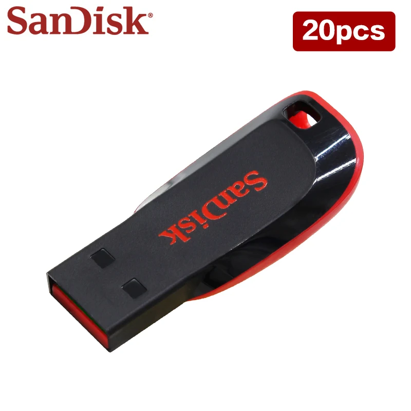 20pcs Wholesale SanDisk USB 2.0 Pen Drive CZ50 U Disk 16GB 32GB 64GB 128GB Original USB Flash Drive Memory Pendrive for Computer