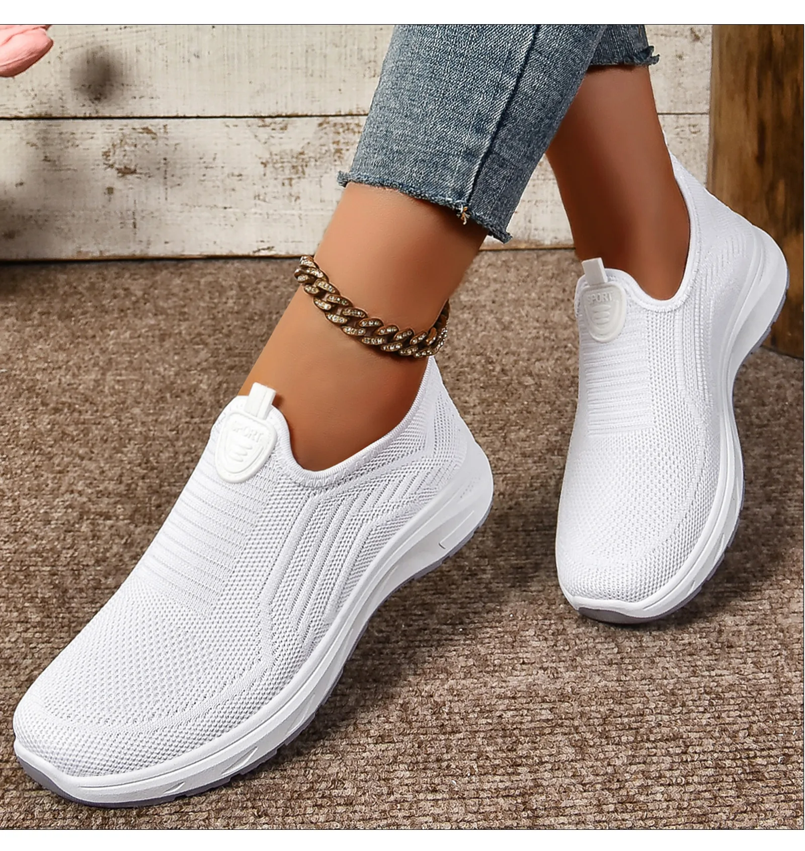 Damen Sommer Alltags-Freizeitschuhe PVC-Material Atmungsaktiv Leichtgewichtig Weiche Sohle Einfach zu Tragen – Detail 14