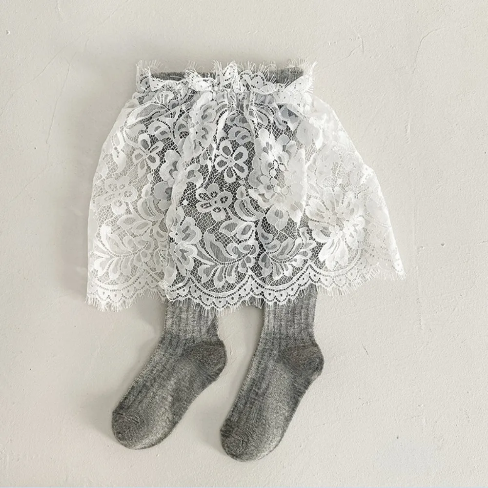 

Elastic Baby Girls Lace Tights with Skirt Thin Pantyhose Sweet Children Leggings Princess