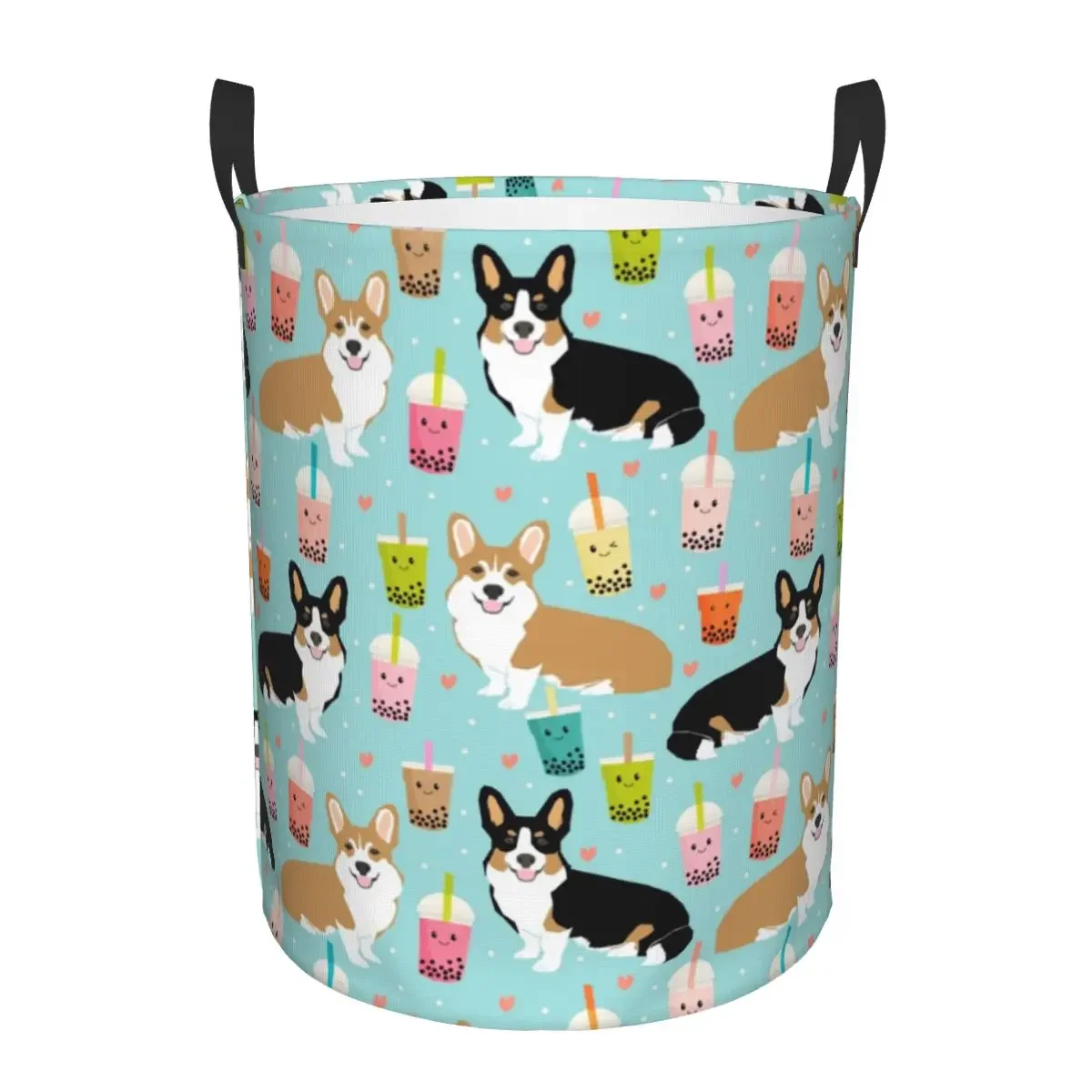 

Cute Corgi Puppy Laundry Basket Collapsible Clothing Hamper Toys Organizer Storage Bins