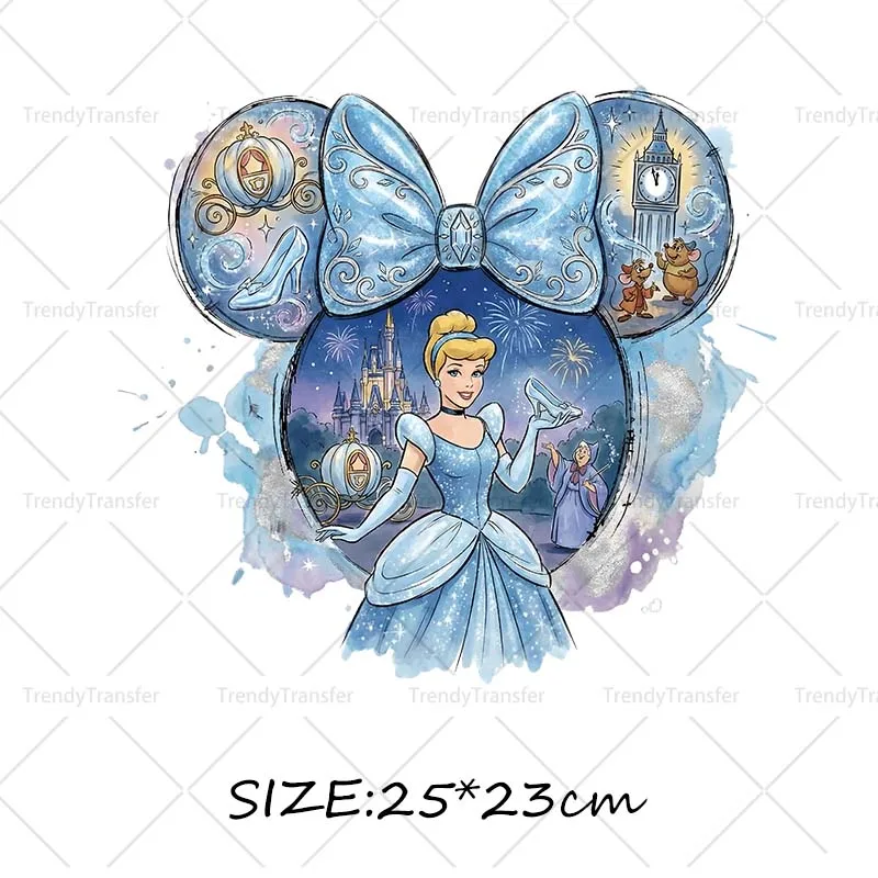 Muis Hoofd Prinses strijktransfers voor kleding, hittepers stickers, thermische patches op T-shirts