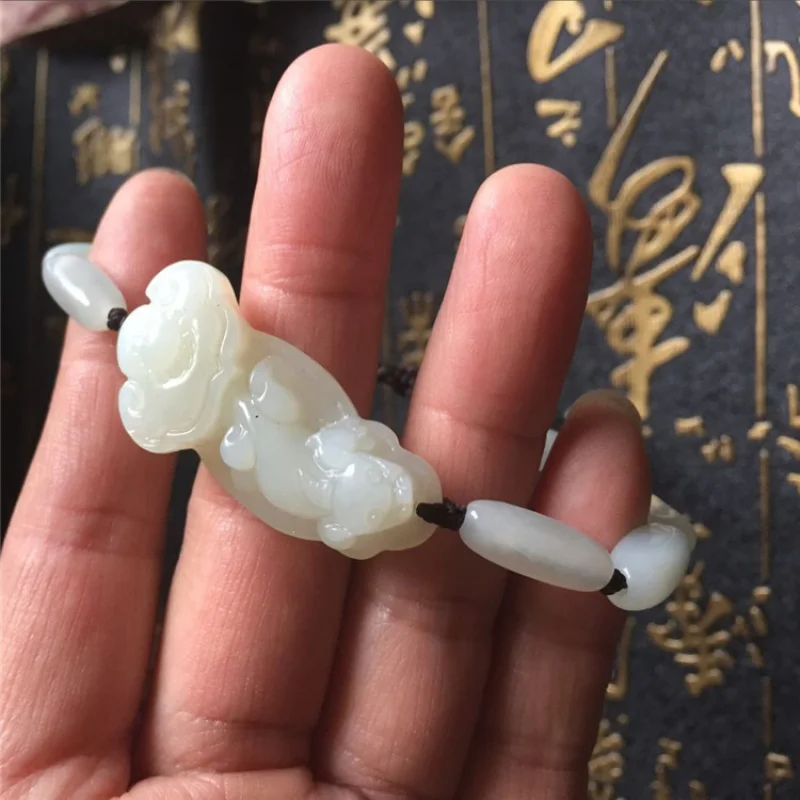 

Hotan White Jade Ruyi Pixiu Bracelet Men and Women
