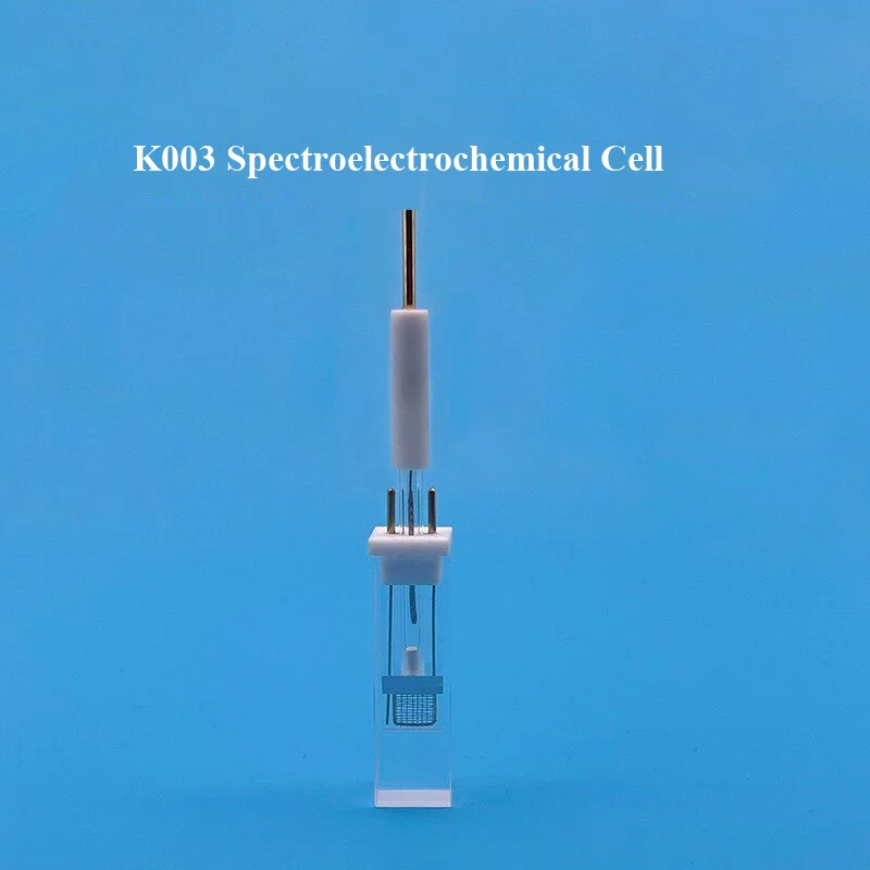 Micro all quartz spectroscopic electrochemical cell with platinum wire platinum mesh silver chloride three electrodes