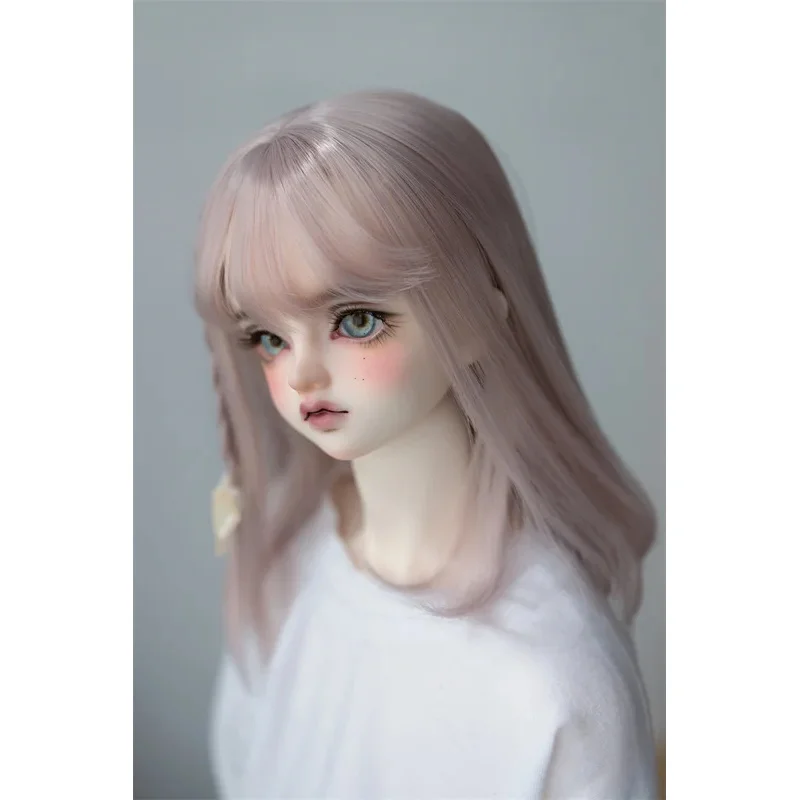 วิกผมสีฟ้าชมพูสำหรับตุ๊กตา BJD/DD วิกผมไหมทนความร้อนสูงสำหรับเด็กผู้หญิง ขนาด 1/3 1/4 1/6 วิกผมยาวตรงแบบถักเปีย อุปกรณ์เสริมสำหรับตุ๊กตา (ไม่รวมตุ๊กตา)