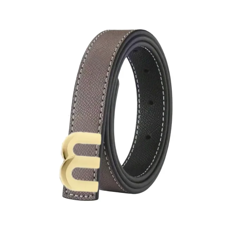 2025 Новый европейский регулируемый тонкий ремень из натуральной кожи с золотой пряжкой и буквами для женщин, дизайнерские универсальные джинсовые платья, костюмы