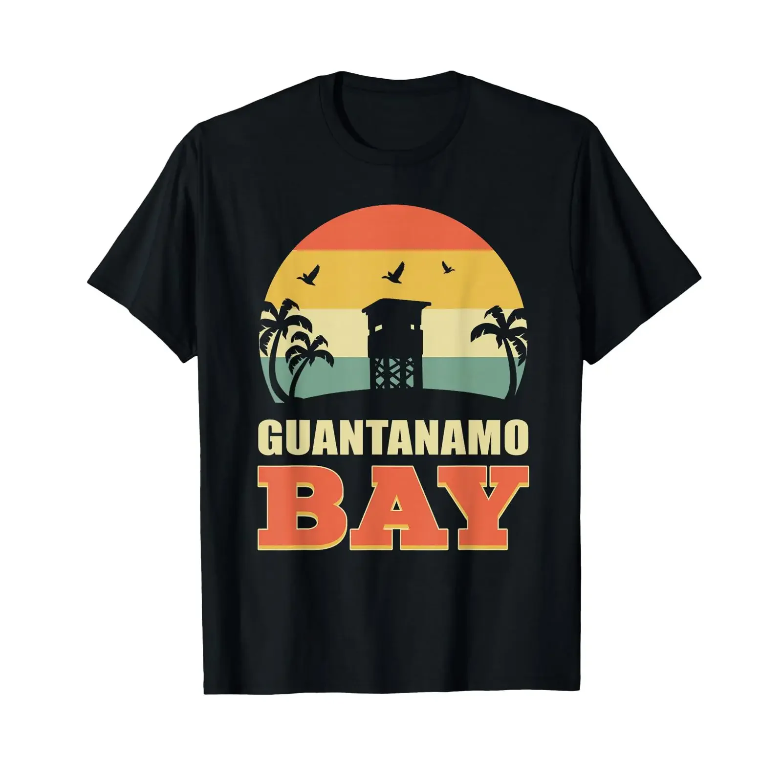 Guantanamo Bay GTMO Land Mine Barbed Wire Point Lighthouse T Shirt black vintage Washed Stylish Versatile Top For Everyday Wear
