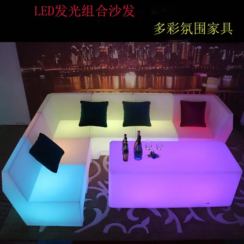 Lampu LED Sofa Meja Kopi Kombinasi Bar Club KTV Room Kartu Kursi Meja dan Kursi Kepribadian Kreatif Perabot Meja Kursi