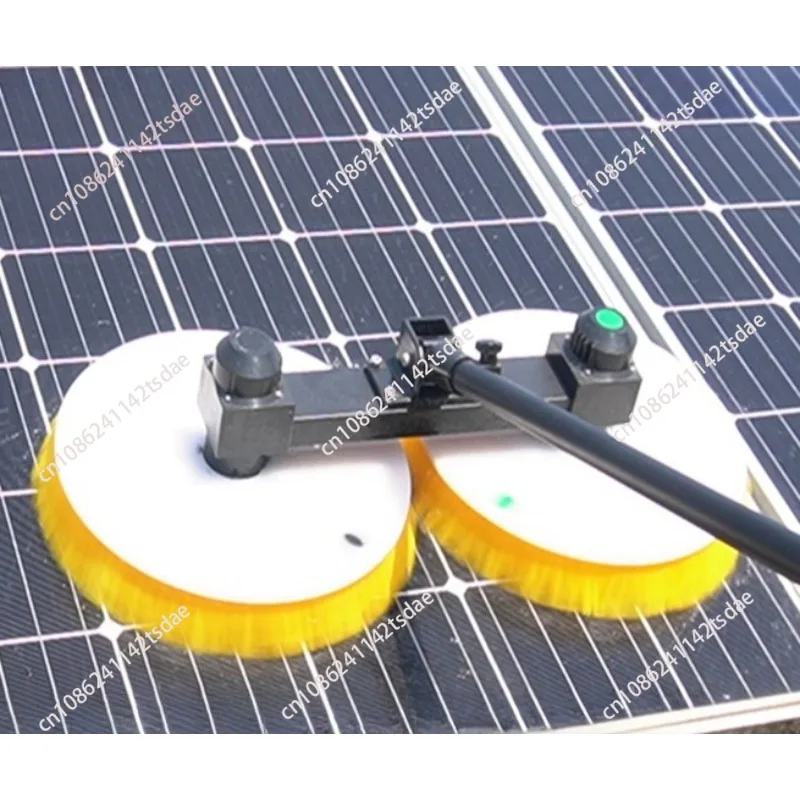 Electric Double-head Solar Panel Cleaning Brush Handheld Telescopic Cleaner