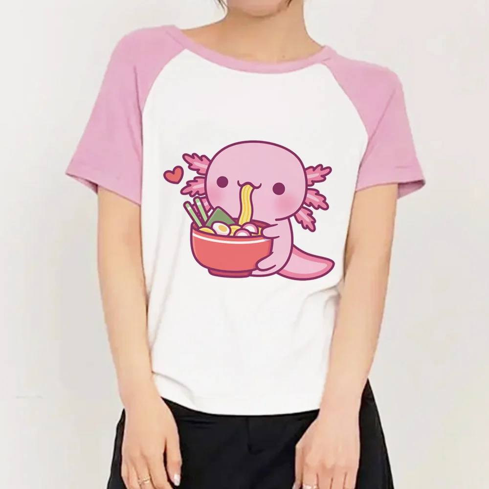 

Axolotl t-shirt female Trendy Vintage Pop Culture Retro t-shirt Punk 2000s graphic Trendy