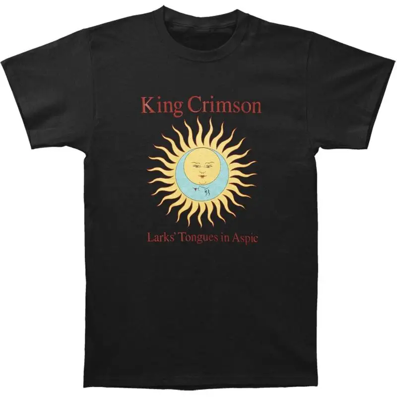 تي شيرت King Crimson Larks' Tongues باللون الأسود Aspic للرجال مع نص مقاس XXX كبير
