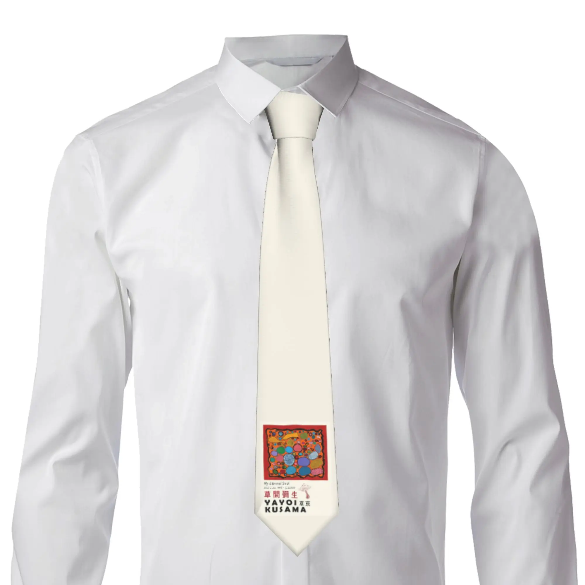 Classic Yayoi Kusama Abstract Mushroom Neck Tie for Office Men  Neckties