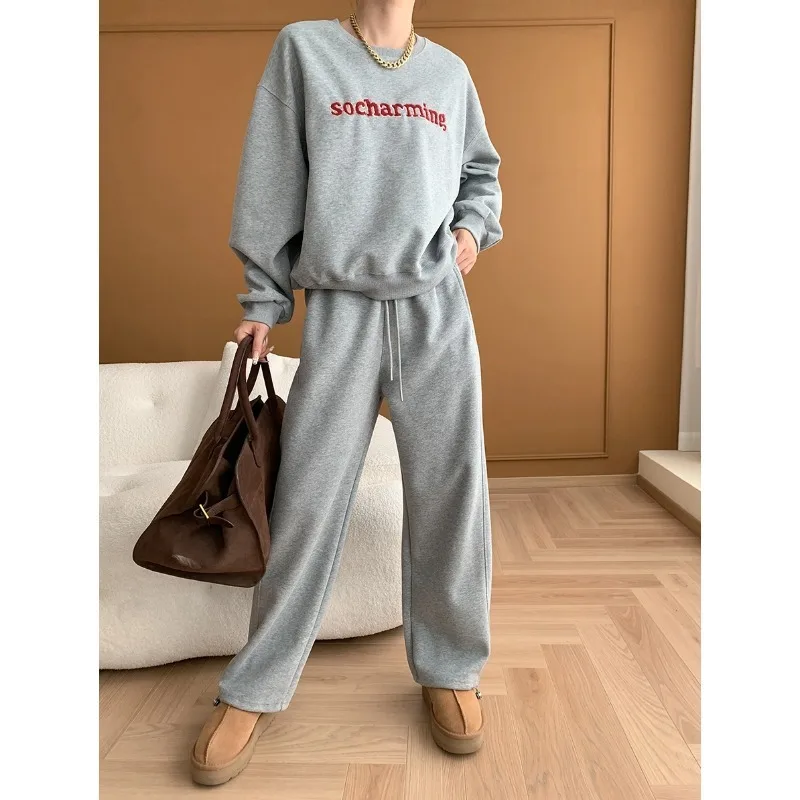 

Casual Embroidered Letter Hoodie and Pants Two-piece Set 2024 Autumn Outfit