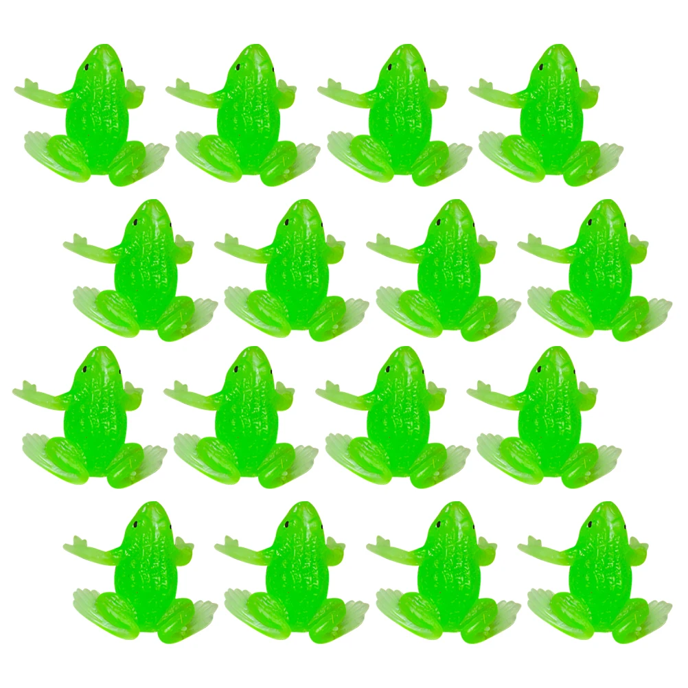 

20 Pcs Frog Ornaments Frogs Figurines Small Simulation Animal Green Model Miniature Child