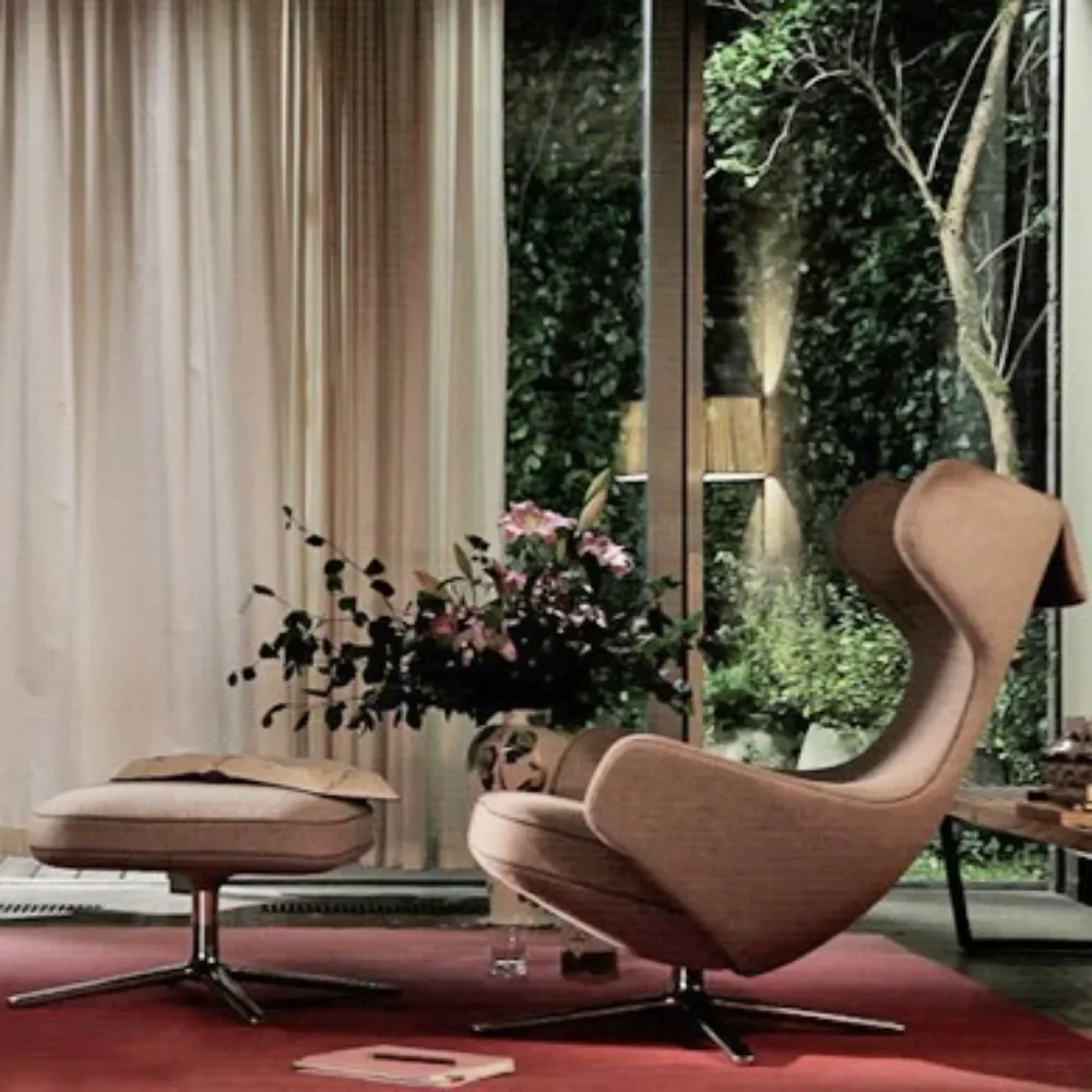 Italian light luxury high back single sofa chair