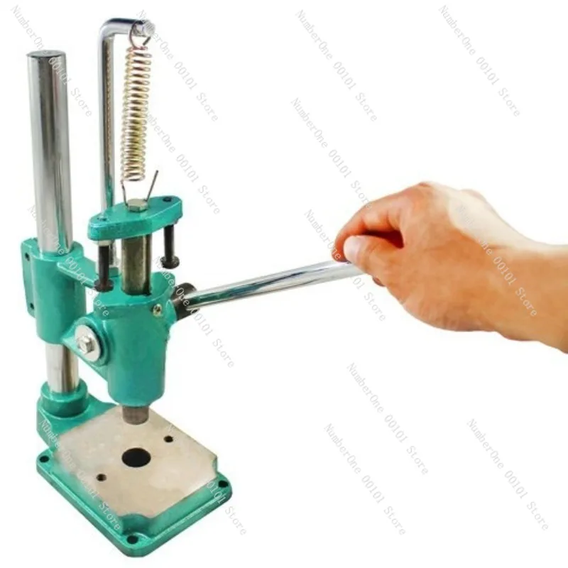 Cast Iron Manual Press Machine Small Hand Die Cutting Punching Embossing Drill Press Leather Diamond Chisel Tool Benchtop Arbor