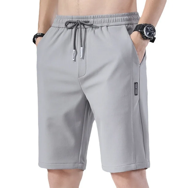 

Summer Thin Five-Quarter Ice Silk Casual orts Men's Beachwear Outerwear Summer Mid-Calf Length Straight Leg Casual Pants