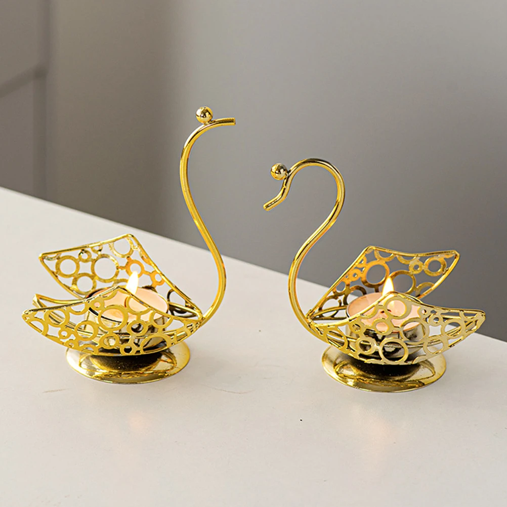 

2 Pieces C Holders Metal Decorative C Holder Hollow Romantic Decorative Tea Light Holder Iron C St