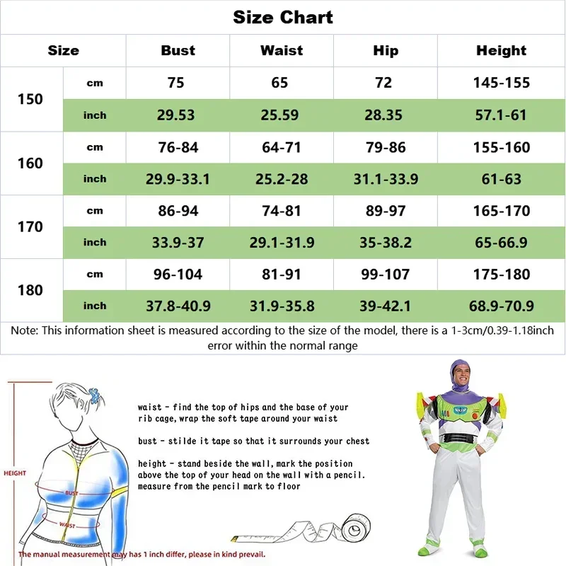 Adult Anime Toy Story Buzz Lightyear Cosplay Costume Bodysuit Wing Suit Halloween Party Jumpsuits Costumes for Men Women