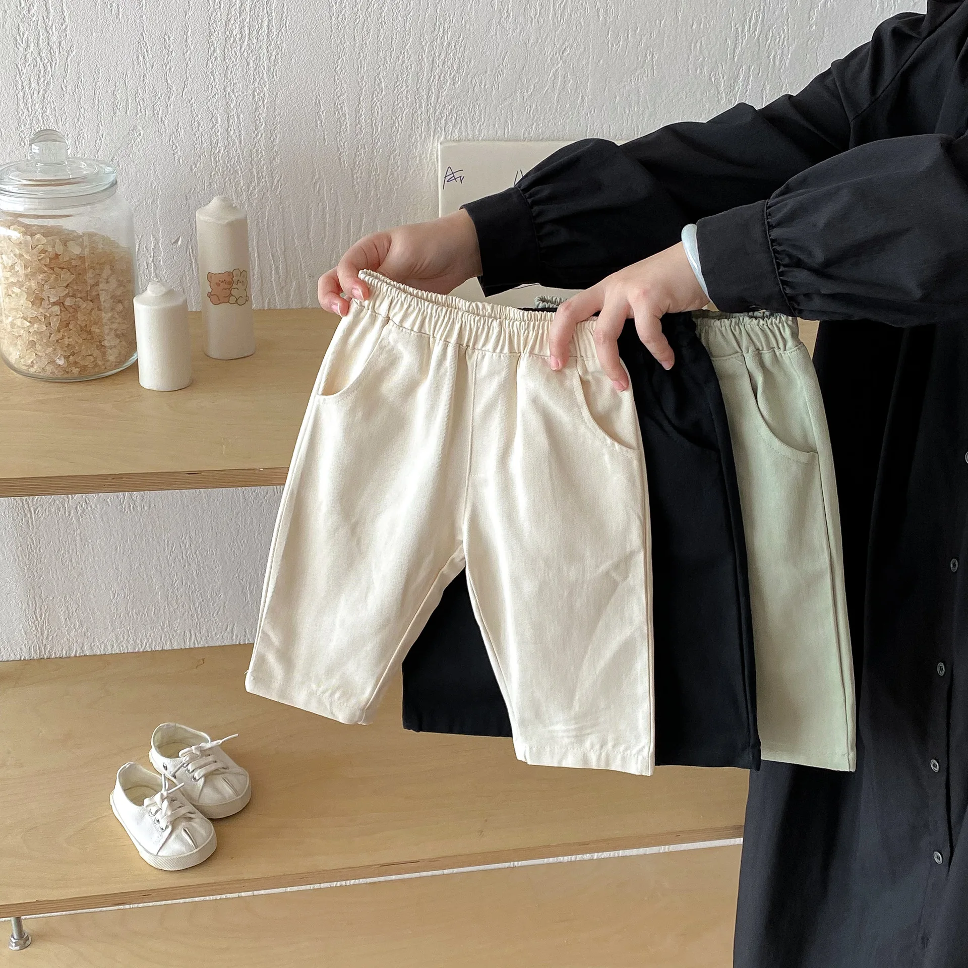 

2025 Autumn New Children Casual Pants Solid Girls Harem Pants Baby Cotton Trousers Toddler Boy Pants Kids Clothes