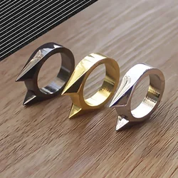 Gothic Survival Self-Defense Rings for Women Man Metal Multifunctional Knuckle Cat Ear Shape Attack Rings Girlfriends Gift