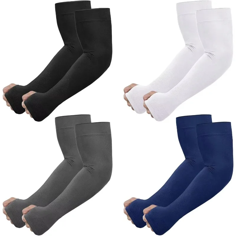 4Pcs Outdoor sun protection ice sleeve sleeves, fitness wrist guard sleeves, sports cycling nylon ice fiber sleeve sleeves