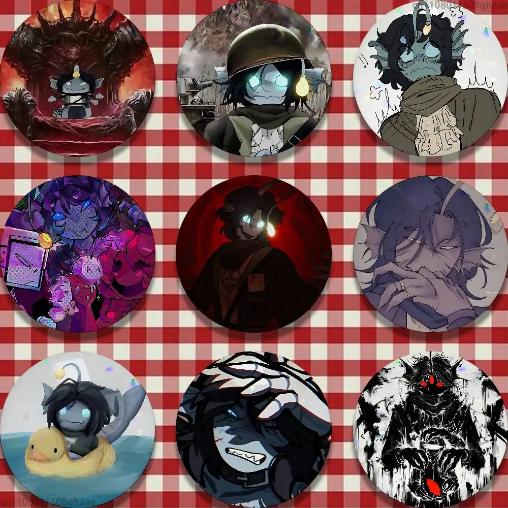P-Pressure Sebastian Solace 25mm 75mm 44mm 58mm 32m Coin Badges Personalized Handmade Round Brooches Pins Accessory