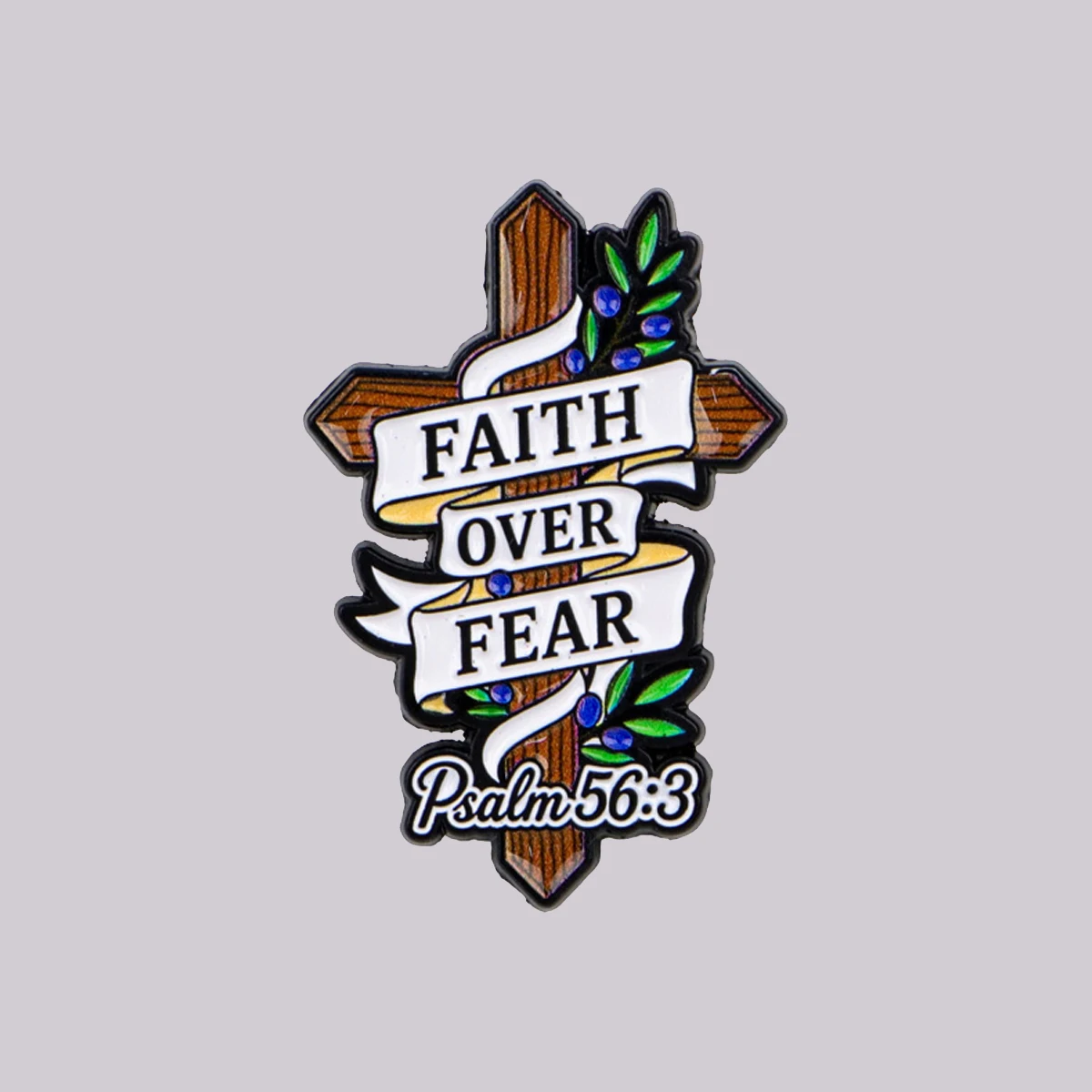 FAITH OVER FEAR Enamel Pin 56:3 Brooch Lapel Pins Badge on Backpack Clothing Accessories Fashion Jewelry Friends Gifts
