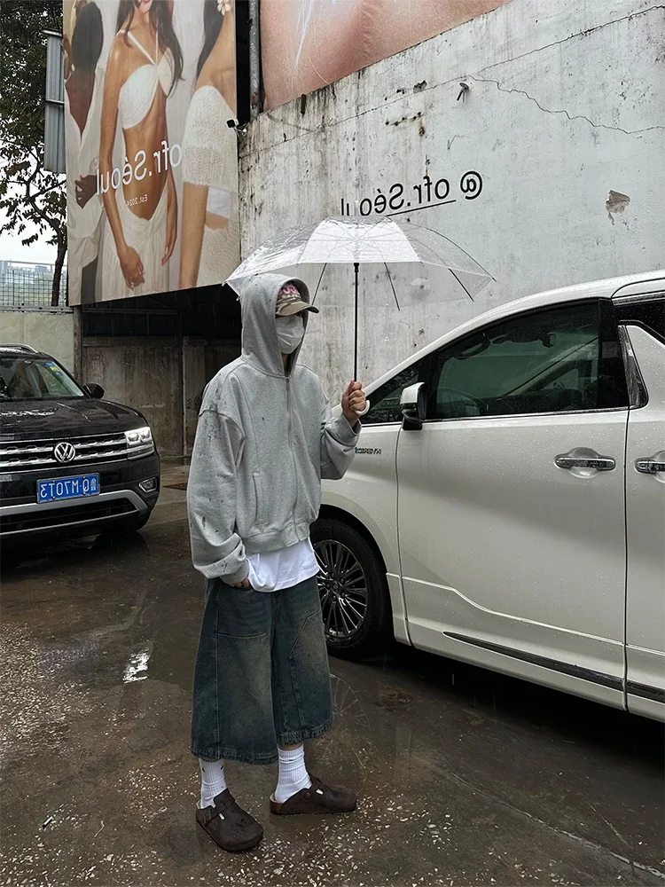 American Retro Waed High Street Jeans orts Pantaloni larghi dritti a gamba larga casual versatili a sei sette lunghe per uomo e donna