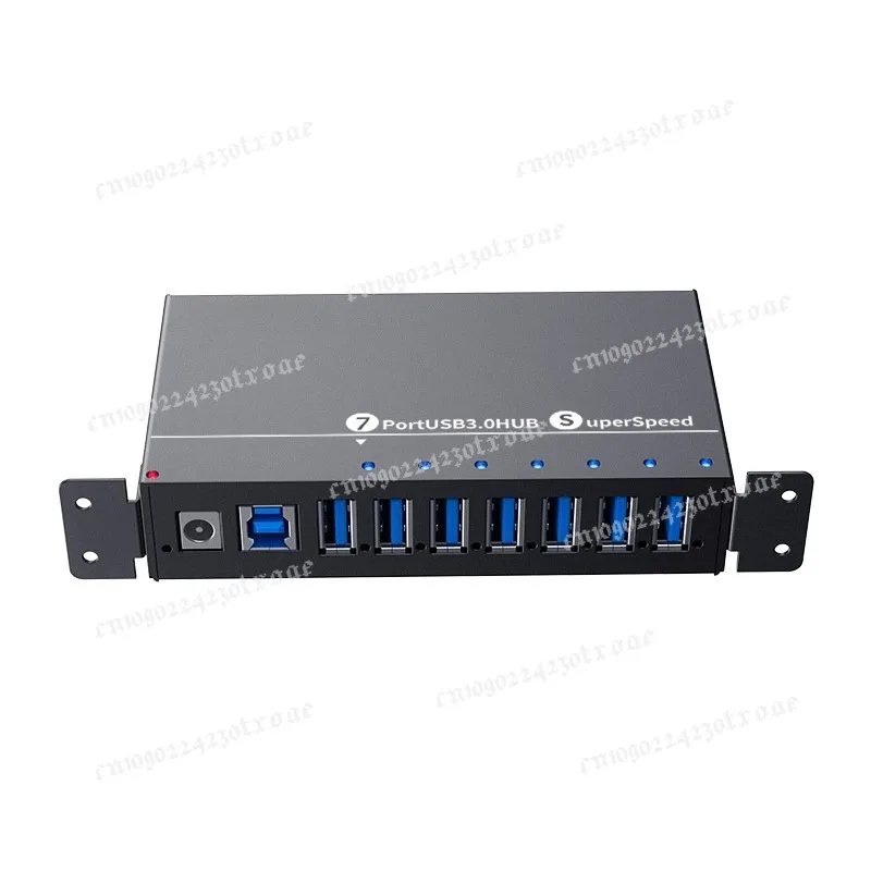 7 Port USB 3.0 HUB Industrial High Speed Expansion Hub With Power Supply Positioning Ear For Phone U Disk Hard Drive Splitter