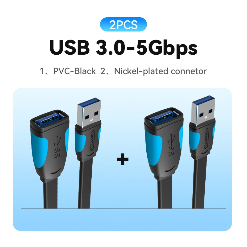 Vention Usb 3.0 Verlengkabel Usb 3.0 2.0 Kabel Extender Data Snoer Voor Pc Smart Tv Xbox One Ssd Snelle Snelheid Usb Kabel Extensie