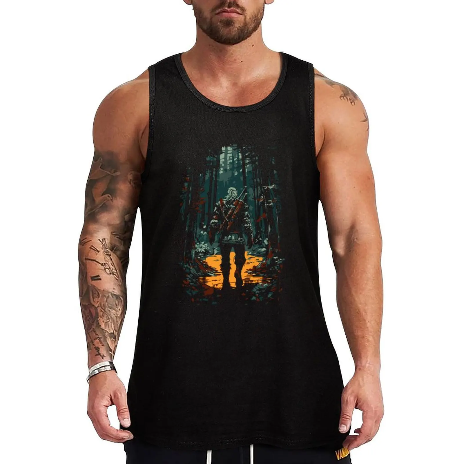 Geralt vs The Swamp Monster Tank Top Thin Cool Tank Top Summer Breathable Sleeveless Shirt