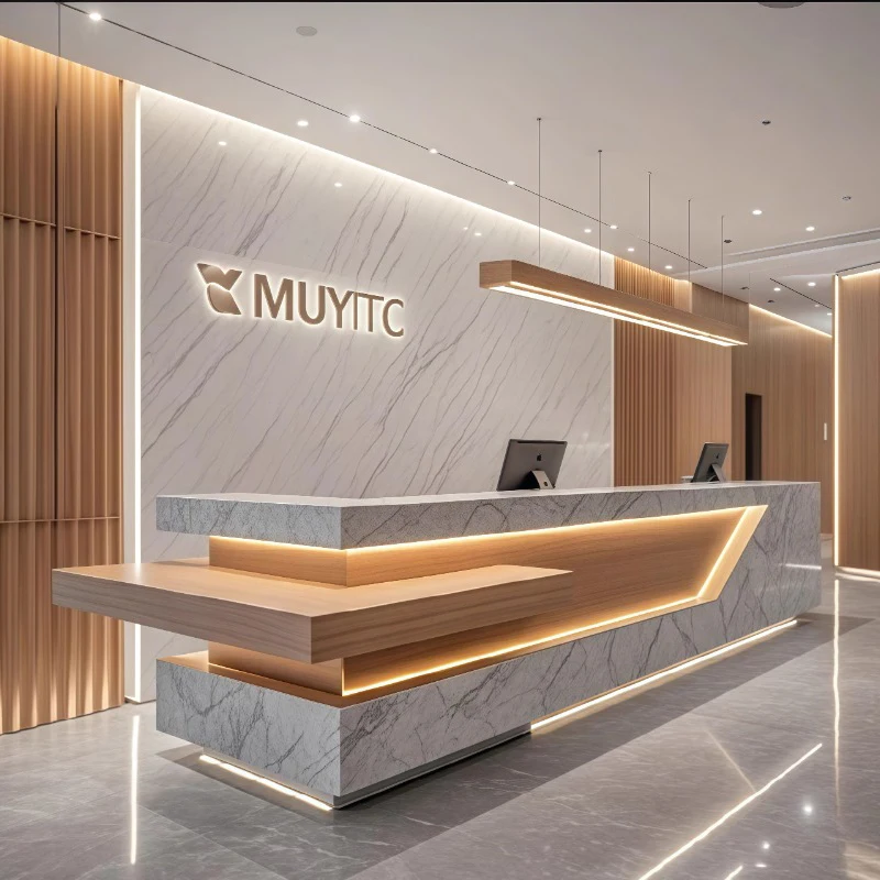 

Designer Homestay Hotel Company Front Desk Store Checkout Counter Lobby Consultation Reception Desk Office Furniture Pulpit FYRD