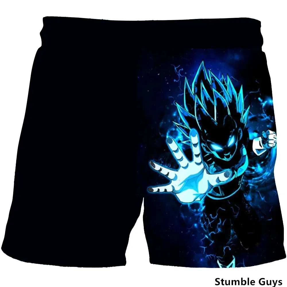 Children\'s Fun Dragonballs Z Beach Shorts Kids 3d Cartoon Print Bottom Anime Cosplay Shorts Trousers Boys Harajuku Breathable