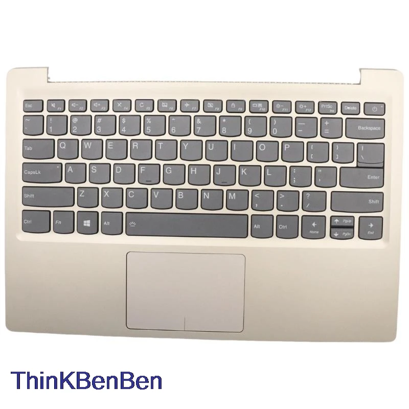 Funda superior para Lenovo Ideapad 320S 13 13IKB 5CB0Q17514, carcasa para reposamanos, teclado dorado, inglés, EE. UU.