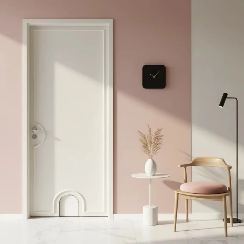 Modern Solid Wood Windproof Manual Cat Door Finished Surface Guangdong Origin Total Project Solution for Interior Living