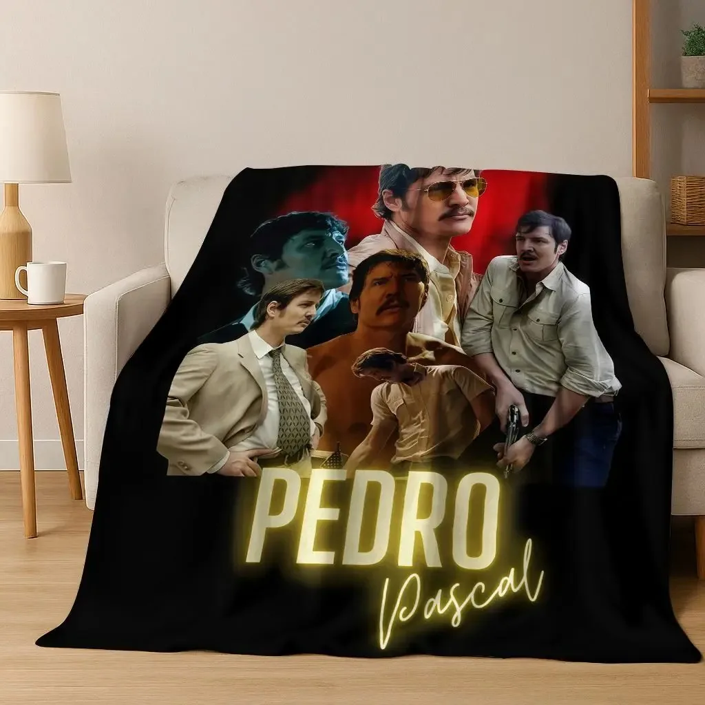 Pedro Pascal Actor Star Art Flannel Blanket,Cozy Soft Throw Blanket for Home Bedroom Bed Sofa Picnic Cover Kids Gift