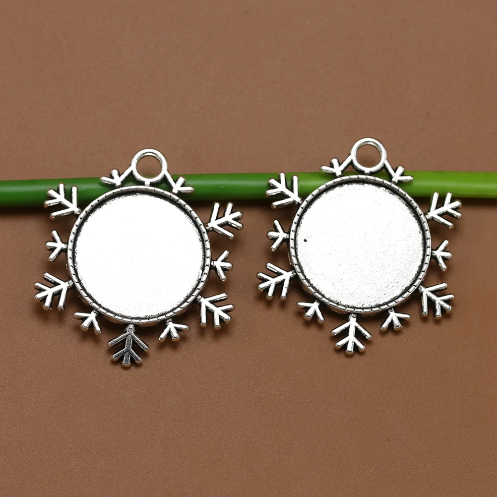 

10pcs Snowflake Necklace Hanging Decoration Alloy Pendant Charm Simple Stylish DIY Jewelry Making Accessories