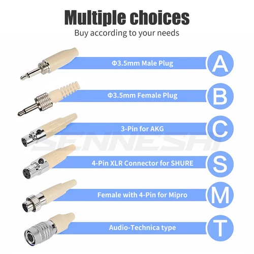 Imagen 2 del producto Diadema plegable con micrófono condensador unidireccional para Shure Sennheiser AKG, Bodypack inalámbrico, 4 pines, 3 pines, TA4F 3,5