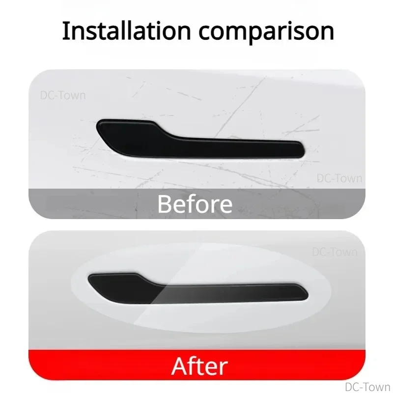 For Tesla Model 3 Y Door Handle Film TPU Transparent Door Handle Scratch Protector Inverted Door Handle Paint Protective Film