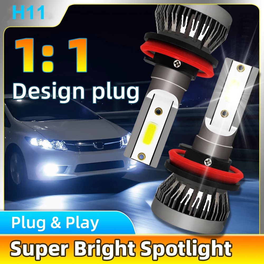 

For BMW X5 2002-2004 New H11 9005 LED Headlight Kit Combo Bulbs 6000k High/Low Beam Super Bright White high intensity COB Chips